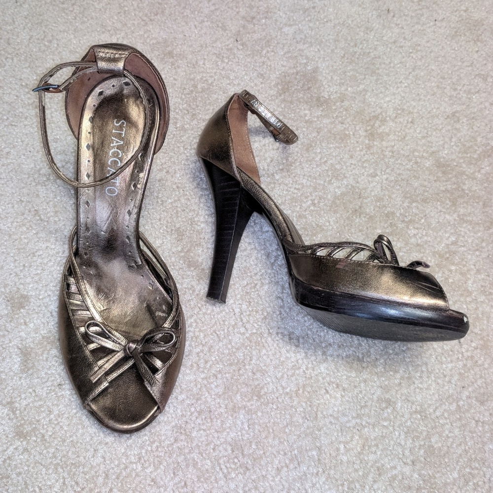 Bronze high heels